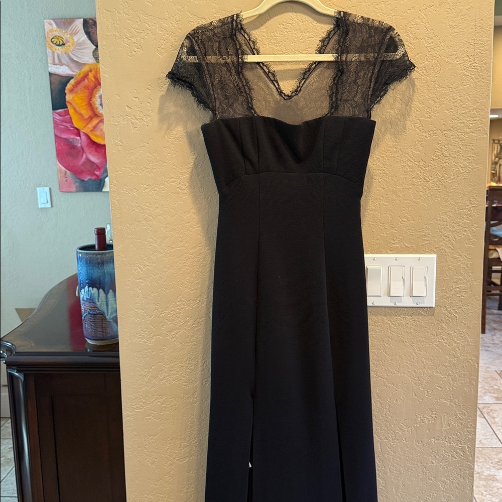 BCBG MaxAzria Black Lace Julia Crepe Gown Size 2 NEW - Picture 15 of 17